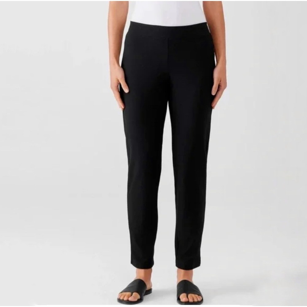 Eileen Fisher Petite Black Slim Leggings Stretch Knit Pull On‎ Pants Size SP